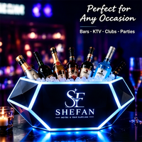 VipGeieium Nouveau Seau à Glace en Acrylique Personnalisé pour Bar et Club, Porte-Bouteilles de Bière, Seau à Champagne LED avec Lumière