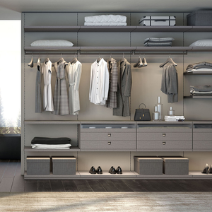 Chicas de lujo en forma de U 3 columnas de acero walk in closet armario esquina alto negro LED estantes de vidrio armario con luces - Product Image 1
