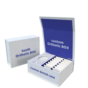 사용자 정의 치과 자기 단단한 판지 상자 교정 투명 얼라이너 상자 케이스 치아 얼라이너 포장 상자