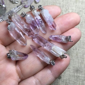 Vente chaude Promotion Cadeau Exquis Bijoux En Cristal De Quartz Naturel <span class=keywords><strong>Vera</strong></span> <span class=keywords><strong>Cruz</strong></span> Améthyste Point S925 Pendentif - Product Image 2