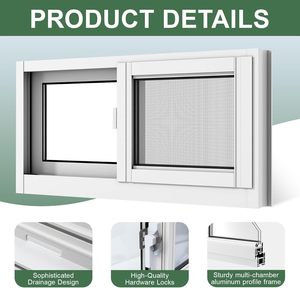 Zanzariera scorrevole in lega di alluminio per finestra, design orizzontale moderno, per seminterrato, garage, capanno, con doppio vetro, scorrevole facilmente - Product Image 6