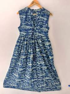 Qualité d'exportation 100% coton robe ample pour femmes Style indien Animal imprimé sans manches respirant dentelle naturelle inde - Product Image 2