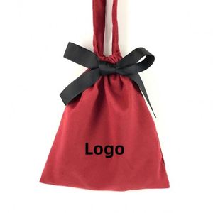 Hot Selling Customizable Logo Cotton Fabric Bottom <b>Drawstring</b> Jewelry Sunglasses <b>Pouch</b> with Rope and Ribbon Handle - Product Image 1