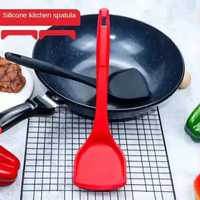 Spatule de cuisine antiadhésive en silicone avec manche en silicone, spatule pour poêle, pelle de cuisine, compatible lave-vaisselle