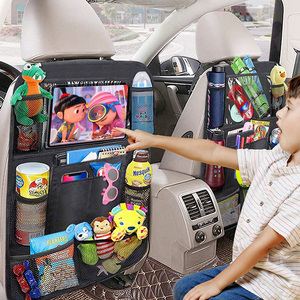 Sac de rangement pliable pour siège arrière de voiture en <span class=keywords><strong>Oxford</strong></span> 600D personnalisé avec support pour tablette tactile à écran transparent et 8 à 11 compartiments - Product Image 1