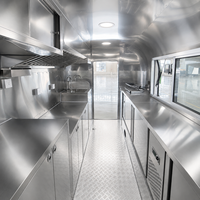 Food Truck Rétro Entièrement Équipé en Acier Inoxydable, Chariot Mobile pour Crèmes Glacées et Restauration Rapide avec Système d'Alimentation pour la Restauration