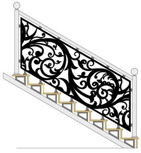 Panneau de protection d'escalier moderne, garde-corps décoratif en métal CNC, panneau de garde-corps d'escalier en acier découpé au laser CNC - Product Image 1