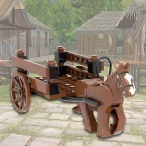 MOC5035 Military Series Medieval Carriage Farm Cart Soldier Knight Compatible bricks Building Blocks Educational Toys For Kids