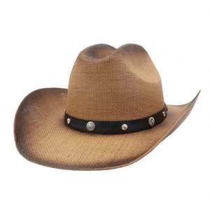 N47 Ethnic Style Spring Summer Hand Made Paper <b>Straw</b> <b>Fedora</b> with Unisex Business Travel Design - Product Image 2