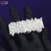 Buss Down Bague Personnalisée MenTwo Bague Doigt Gothique Lettre Hiphop S925 Argent Vvs Glacé Diamant Moissanite Bague