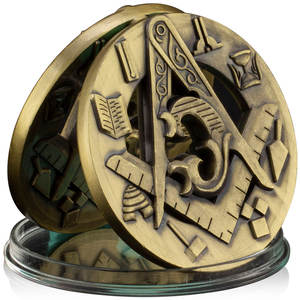 フリーメイソンお土産コインブロンズメッキコレクションアートバッソレリーフフリーメーソン記念コイン - Product Image 2