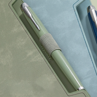 Carnet A5 à feuilles mobiles en cuir PU à couleur changeante personnalisée en gros = fente pour carte stylo fente pour cahier d'affaires haut de gamme