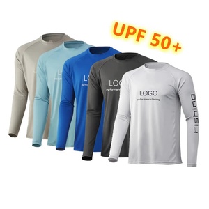 Chemise de pêche à manches longues bleu clair, t-shirts de pêche avec logo personnalisé, unisexe, t-shirt de pêche UPF - Product Image 4