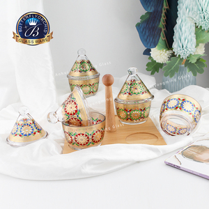 Set di 4 Pezzi Nuovo Lussuoso Tagine Arabo Islamico con Supporto in Legno, Design Moderno per Ramadan e Tavola Familiare, Vendita all'Ingrosso - Product Image 1