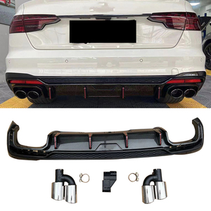 Kit de carrocería de coche estilo fibra de carbono versión s-line difusor de parachoques trasero con tubo de escape para Audi A4 S4 B9.5 estilo ABT 2020-2023 - Product Image 1