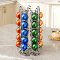 Support rotatif multi-niveaux en fer pour capsules de café, design moderne et simple, pour comptoir de cuisine domestique