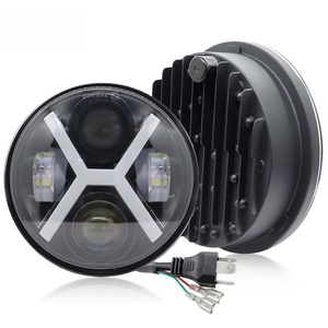 Phares LED en forme de X de 5,75 pouces, 40W, 6500 lumens, 12V, double couleur, compatibilité universelle pour Wrangler JK, clignotant DOT - Product Image 1