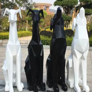 Sculpture d'animal réaliste en résine sur mesure, sculpture artistique de chien mignon peinte, statue en fibre de verre colorée de style dessin animé - Product Image 6