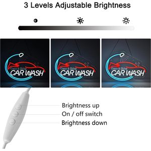 Car Wash Letreros Neon LED indoor hanging ambient light shop <b>sign</b> wall decoration light entrance indicator light luminous <b>sign</b> - Product Image 3