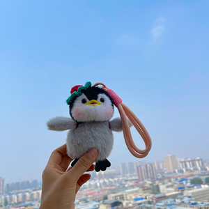 Kawaii 12cm <span class=keywords><strong>pinguino</strong></span> portachiavi Mini morbido <span class=keywords><strong>animale</strong></span> peluche peluche PP cotone pieno di bambole chiave Super morbido peluche per alleviare lo Stress - Product Image 1