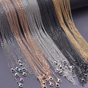 Collier chaîne croix plaqué or 18 carats 2 mm, chaîne de clavicule en acier inoxydable, accessoire de bijoux DIY - Product Image 2
