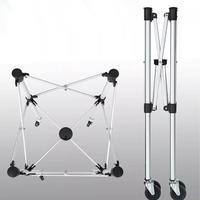 Voiture de tennis Chariot de tennis Ramasser le panier de collecte de cadre de balle, Softball Baseball Double poisson Tables pliantes Tennis