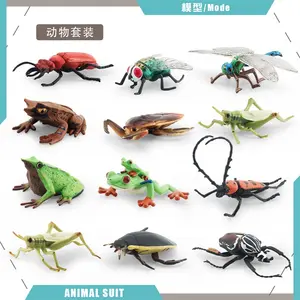 - simulação de campo tartaruga, piolho dragão, boi, besouro de montanha, mosca, gafanhoto, sapo de árvore, modelo animal de inseto selvagem