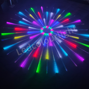 Lampu hujan <span class=keywords><strong>Meteor</strong></span> <span class=keywords><strong>LED</strong></span> Digital Club, lampu tabung <span class=keywords><strong>Meteor</strong></span> <span class=keywords><strong>LED</strong></span> matriks <span class=keywords><strong>3D</strong></span> <span class=keywords><strong>DMX</strong></span> <span class=keywords><strong>LED</strong></span> RGB yang dapat diprogram - Product Image 1