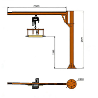 Nouvelle grue à flèche pivotante intelligente, servomoteur intelligent, équilibreur de palan, capacité de charge de 1 tonne, hauteur de levage de 1700 mm pour flèche articulée