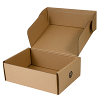 Boîte à chaussures en carton ondulé kraft brun imprimée sur mesure, vente en gros, emballage d'expédition pour petites entreprises