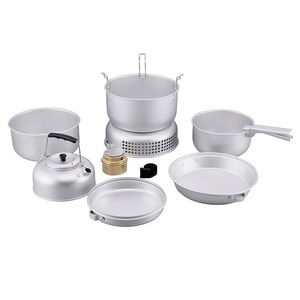 Factory Wholesale 10 Pcs Magic <strong>Cooking</strong> <strong>Pot</strong> Camping Cookware <strong>Aluminum</strong> <strong>Cooking</strong> <strong>Pot</strong> With Alcohol Burner