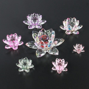 Honor of Crystal Figurines Wedding <strong>Party</strong> Decor Gifts Souvenir 80Mm <strong>Quartz</strong> Crystal Lotus Flower Crafts Glass Crystal Flower - Product Image 1