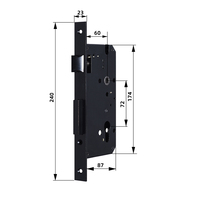 Cerradura de Puerta con Manija Italiana de Alta Resistencia, Color Negro Mate, Anti-Robo, Grado ANSI 1, Venta al por Mayor para Puertas de Madera