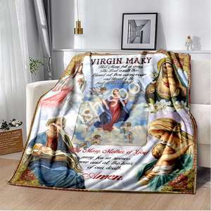 Manta de Franela Estampada Personalizada con Diseño Nuevo Más Vendida en 2024, Regalo para Entusiastas de la Virgen María de Guadalupe - Product Image 6