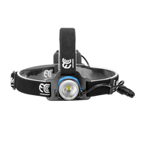 Lampe frontale rechargeable à LED avec zoom, tête en alliage d'aluminium et chargement USB pour le camping nocturne en plein air, la pêche, lampe frontale