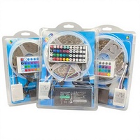 Kit/Ensemble de Bande LED RGB 5m avec Télécommande USB, IP65, Coupable, Puce EPistar pour Éclairage de Jardin