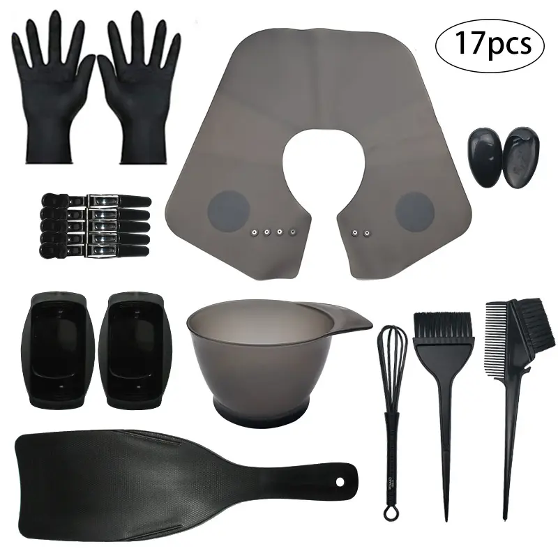 Outils et équipement de salon de coiffure en plastique, accessoires de shampoing, outil de teinture des cheveux, kit de pinces