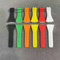 Bracelet de montre personnalisé en fluororubber, extrémités larges, corps de bracelet étroit, maillons en alliage de titane, finition mate, compatible avec 016