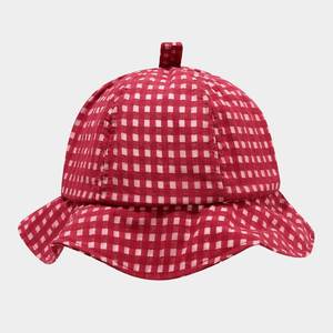 2025 Spring Summer New Plaid Lightcolor Fisherman Hat Cute Sunshade Casual <b>Sunscreen</b> Wavy Brim Bucket Sun Hat - Product Image 5