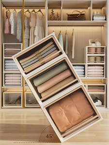 Plastic Stackable Wardrobe <strong>Drawer</strong> Organizer Set with Single Tier for Living Room Clothes <strong>Storage</strong> - Product Image 5