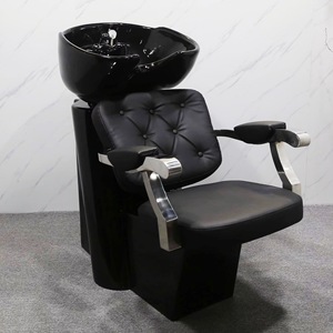 Sillón moderno para lavado de cabello con respaldo, silla duradera de PU para lavado de cabello, estación de lavado para salón de belleza y spa - Product Image 1