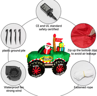 Père Noël gonflable de 8 pieds avec camion et lumières LED pour la décoration extérieure de Noël, ornement de jardin, accessoire de spectacle festif