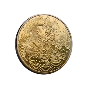 2024 year of the dragon new lunar year gold metal coin for coin collection