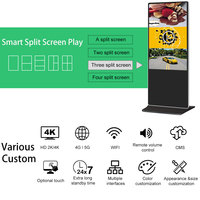 Totem d'écran LCD Wifi autonome Android 32 43 50 55 65 pouces bon marché Kiosque d'affichage numérique d'intérieur Lecteur de publicité LCD