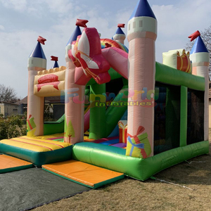 Castillo inflable comercial para fiestas infantiles, combo de brincolines con tobogán, estilo país de las maravillas. - Product Image 5