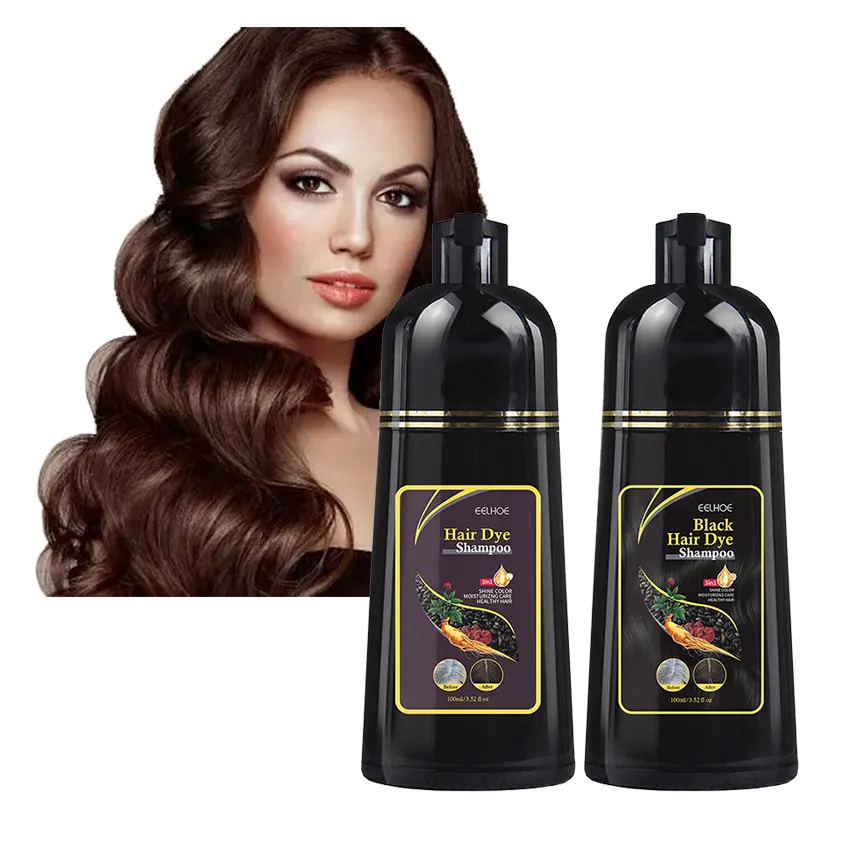 EELHOE Custom Logo 100ml Shampoo per capelli castani e neri Shampoo per capelli Shampoo colorante per capelli