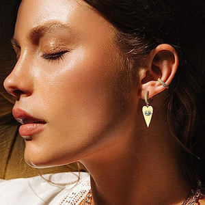 Orecchini pendenti a cuore con occhio misterioso da donna, con pietre scintillanti, gioielli alla moda per feste, all'ingrosso - Product Image 3