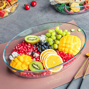 Piatto Ovale Trasparente in Vetro Borosilicato Temperato per Frutta e Dolci, Teglia da Forno 1.5L 2.0L 3.0L, <span class=keywords><strong>Vassoio</strong></span> in Vetro per Pesce - Product Image 3