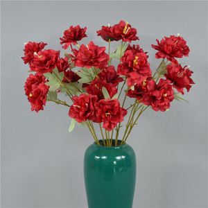 Dongchen Crafts 3-Headed Peony <b>Artificial</b> Silk <b>Flowers</b> 30cm-100cm Wedding Decor Table <b>Arrangement</b> Garden Decoration - Product Image 1