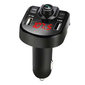 New MP3 FM Transmitter Fast Charging Station with TF Card LED Light USB Phone Chargers Adapter for Apple Wireless Car Charger